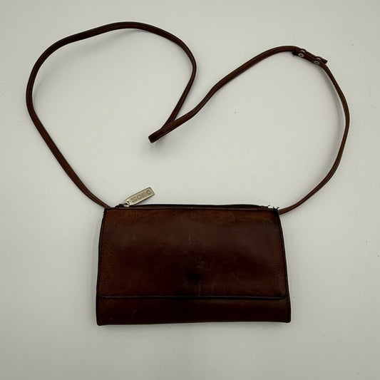 Vintage Hobo International Brown Leather Crossbody Wallet Bag