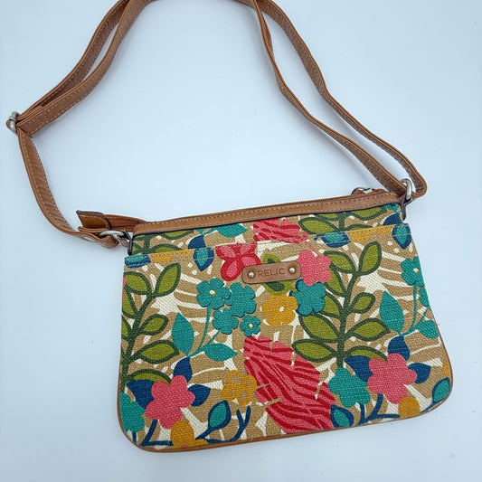 Vintage Relic Colorful Woven Floral Crossbody Bag