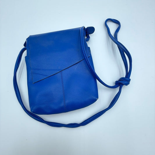 Vintage Royal Blue Leather Crossbody Bag