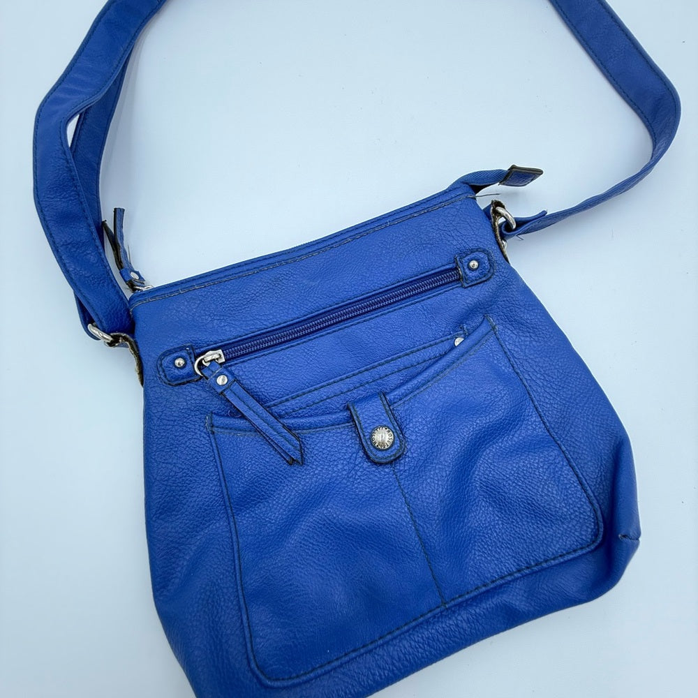 Vintage Royal Blue Vegan Leather Shoulder Bag by Rosetti