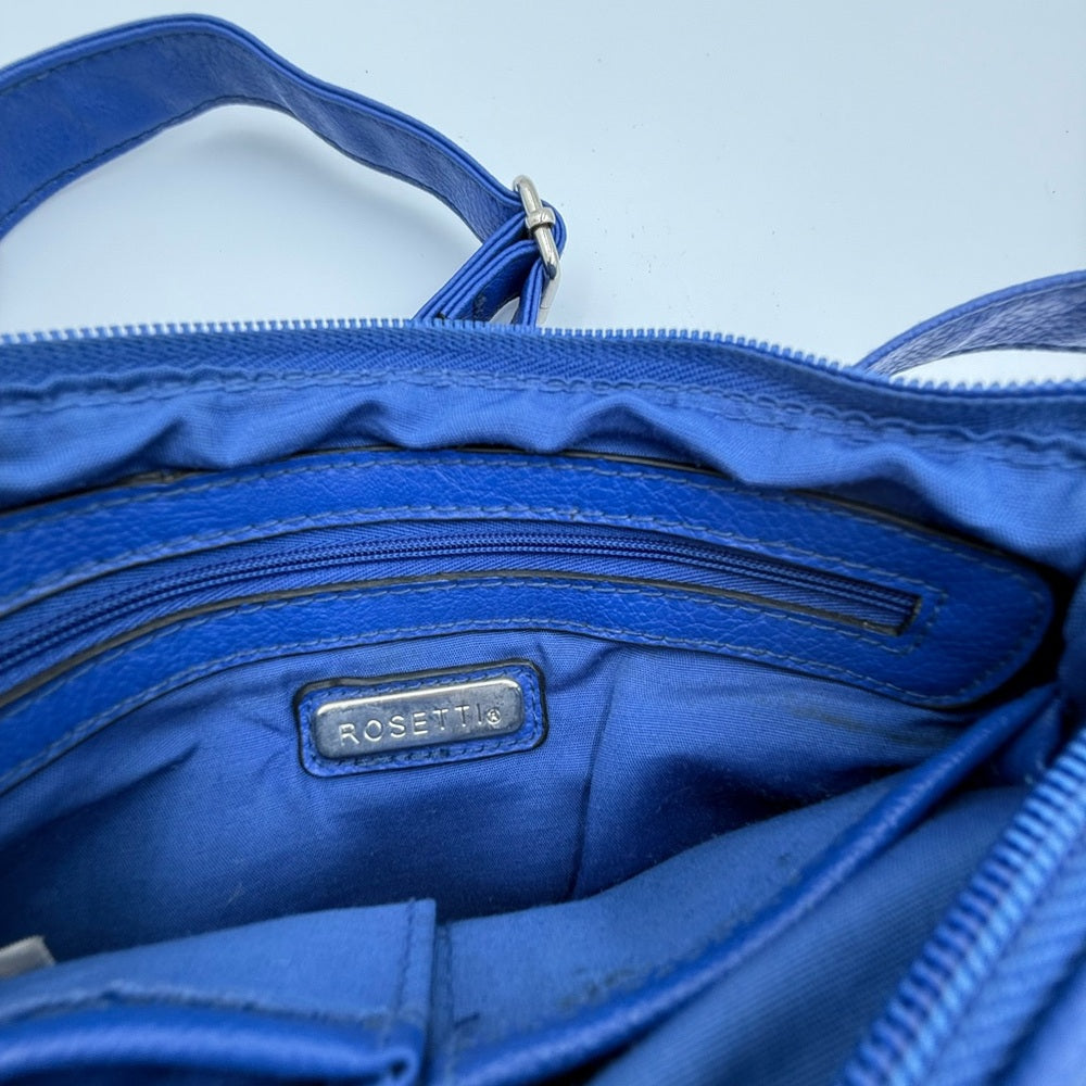 Vintage Royal Blue Vegan Leather Shoulder Bag by Rosetti