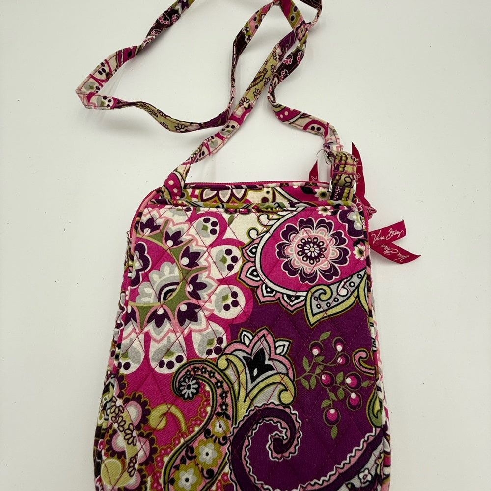 Vera Bradley Pink and Purple Floral and Paisley Patterned Women's Crossbody Bag