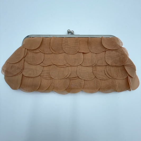 Elegant Tan Clutch Evening Bag With Chain Handle by Bijoux Terner