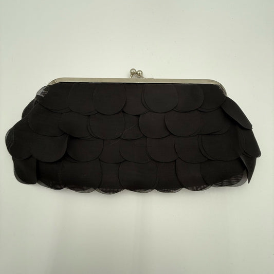 Bijoux Terner Black Scalloped Clutch With Removable Chain Handle