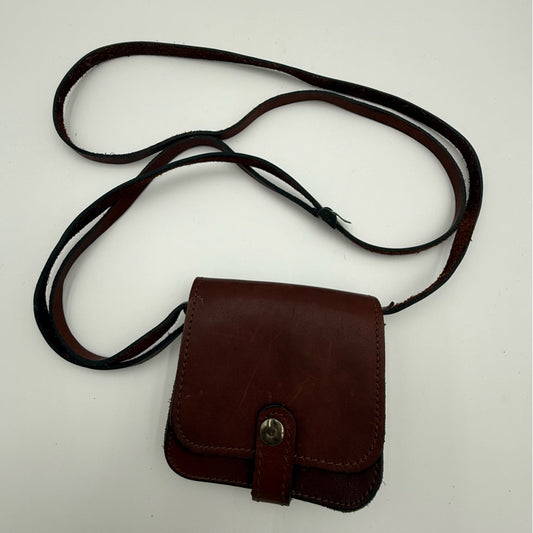 Vintage Brown Leather Crossbody Pouch Small Bag