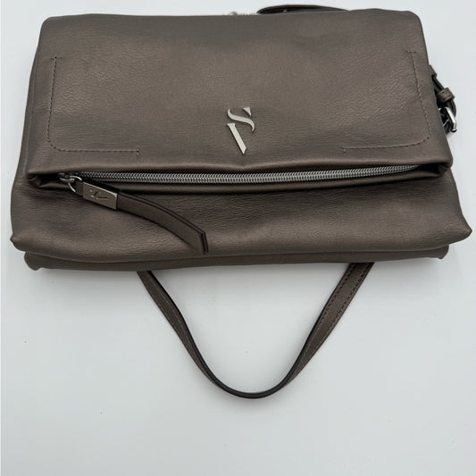 Simply Vera by Vera Wang Vegan Leather Platinum Silver Foldover Handbag