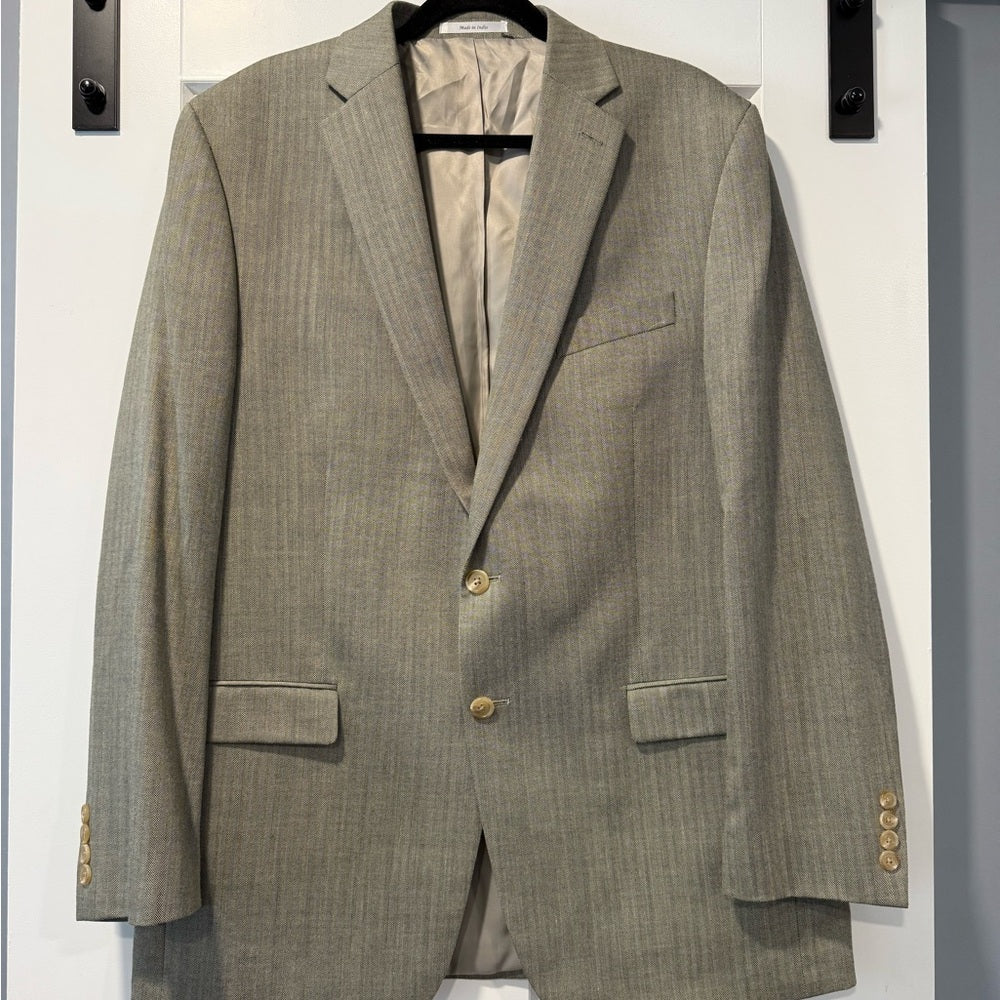 Ralph Lauren Classic Tan Herringbone Blazer Men’s Size 44 Long