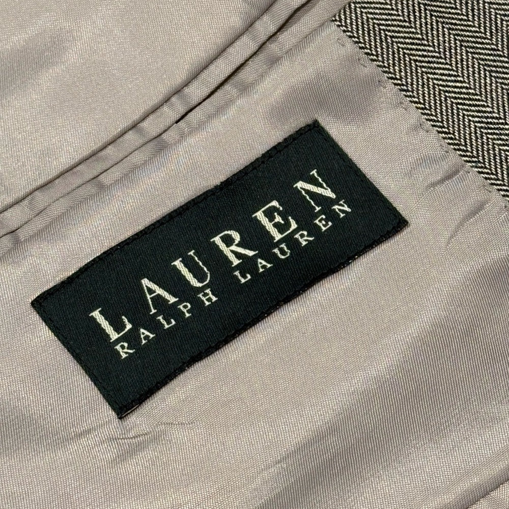 Ralph Lauren Classic Tan Herringbone Blazer Men’s Size 44 Long