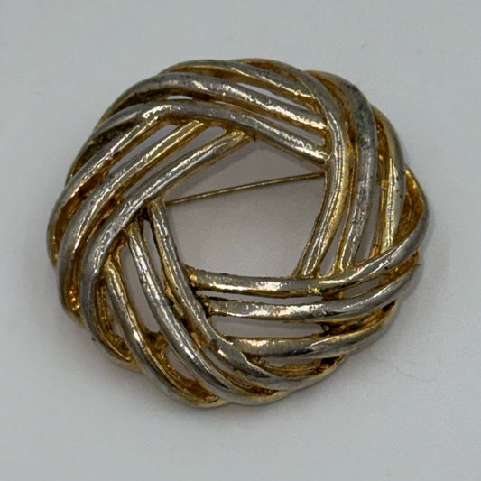 Elegant Gold and Silver Vintage Knot Brooch
