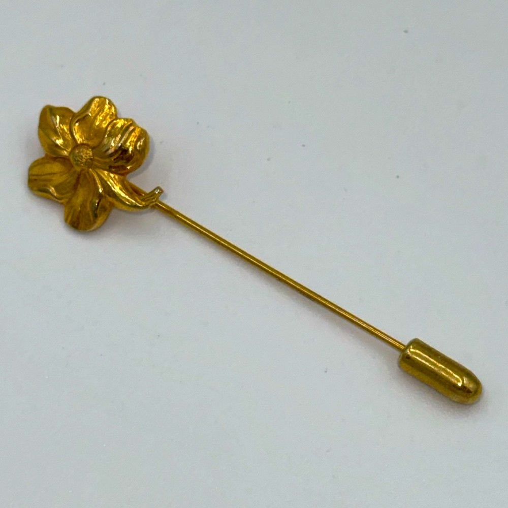 Vintage Gold-Tone Flower Stick Pin