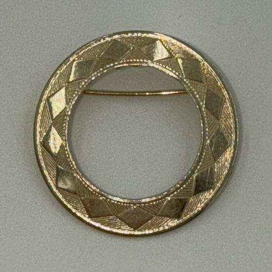 Vintage Gold-Tone Circular Brooch