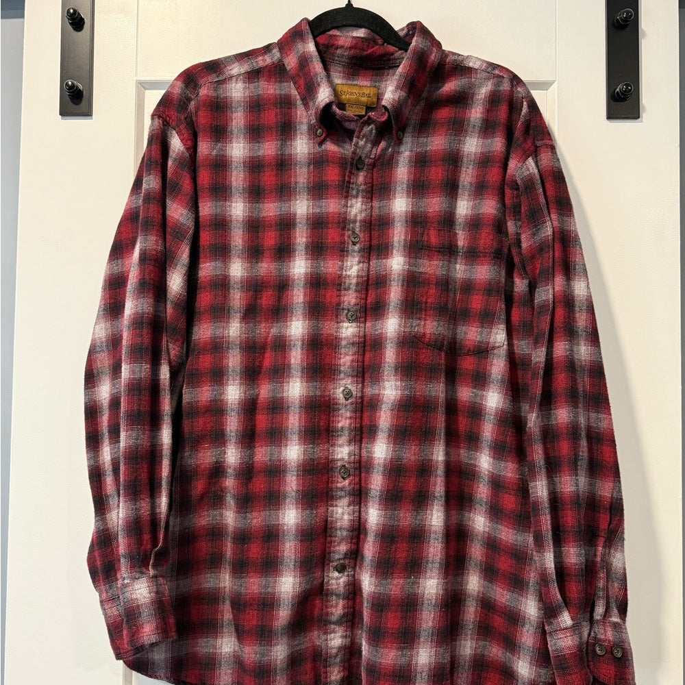 St. John's Bay Red and Black Plaid Flannel Men's Shirt Size XXL