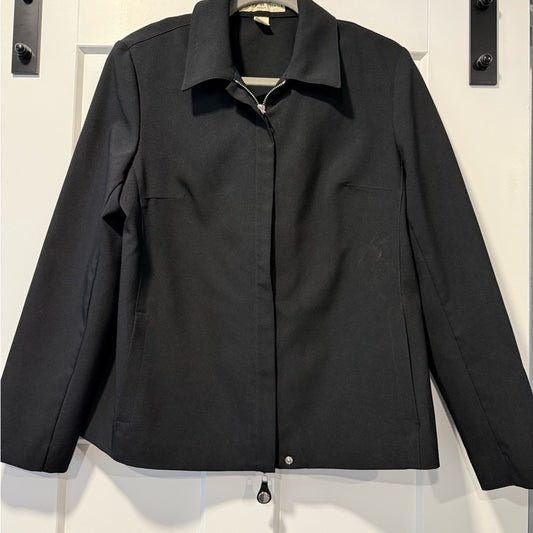 Vintage Women's Dressy Black Zipper Jacket by Josephine Chaus Size 6