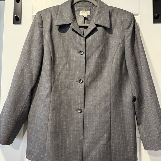 Vintage Talbots Charcoal Pinstripe Blazer Ladies Size 14