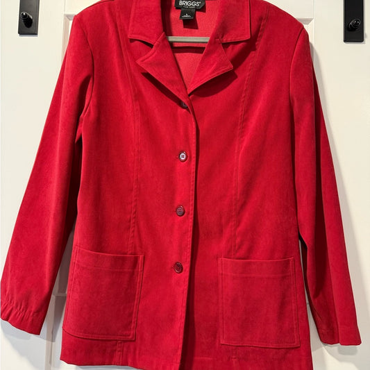 Vintage Briggs New York Women's Vibrant Red Blazer Size Large