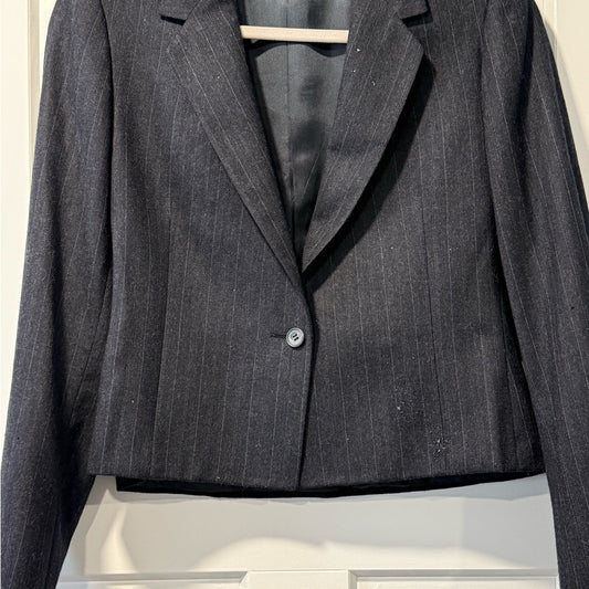 Vintage Charcoal Pinstripe Women's Wool Blazer by Jack Henry Size 12