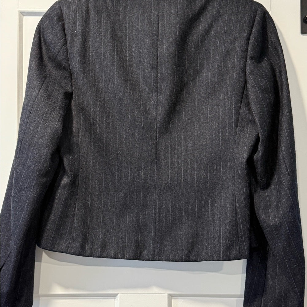 Vintage Charcoal Pinstripe Women's Wool Blazer by Jack Henry Size 12