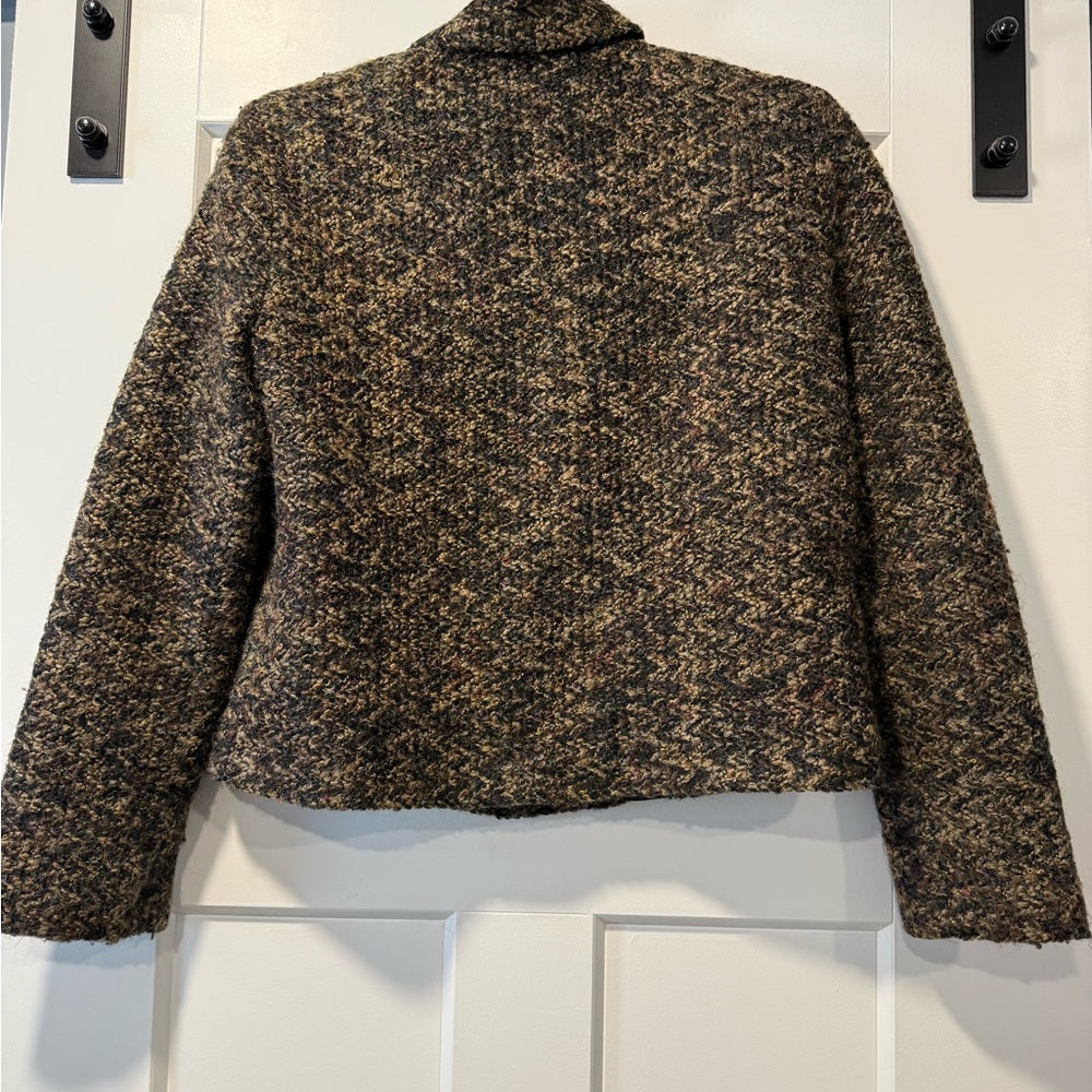 Vintage Kathie Lee Collection Black and Brown Tweed Blazer Ladies Size Small