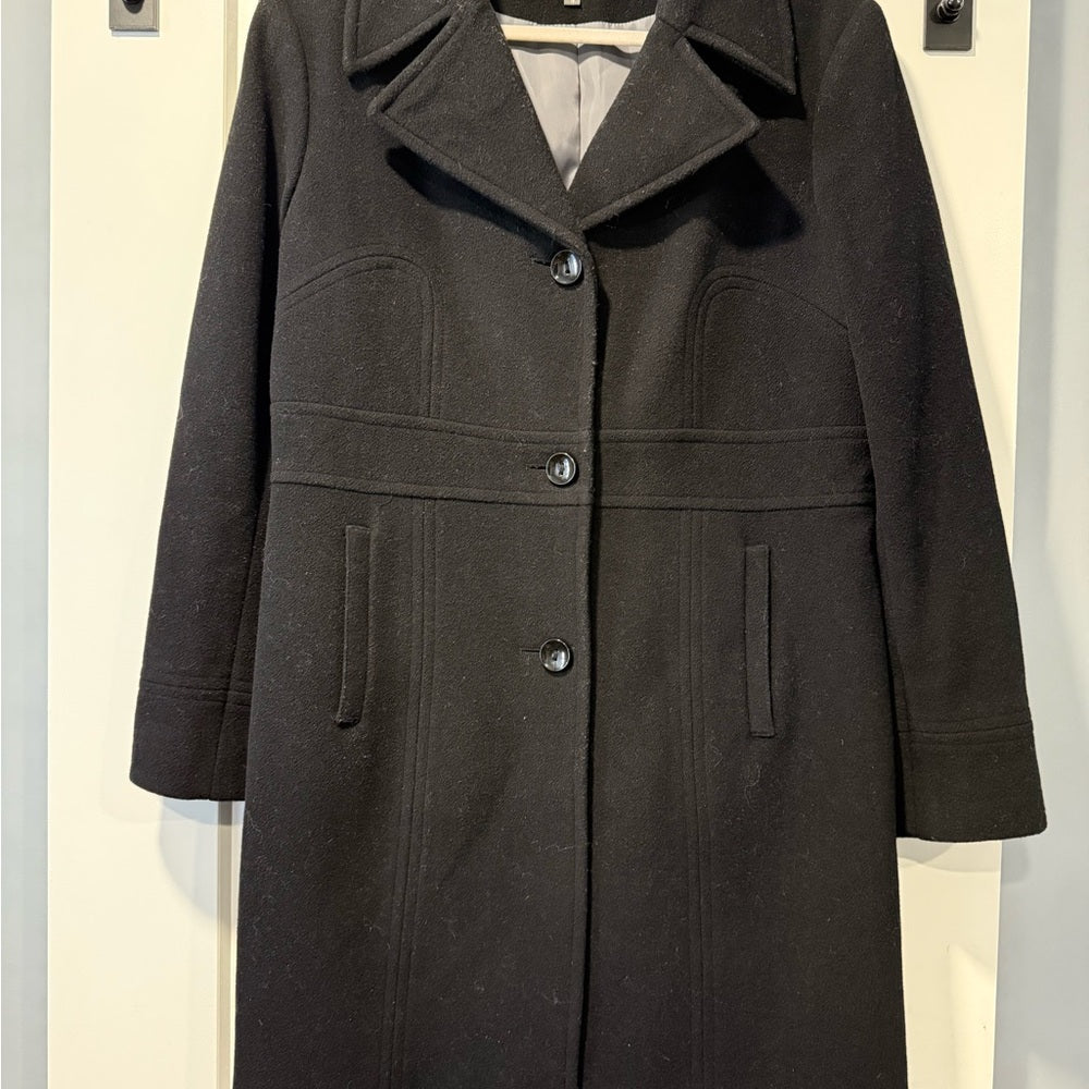 Kenneth Cole Reaction Black Wool Pea Coat Women’s Size 16