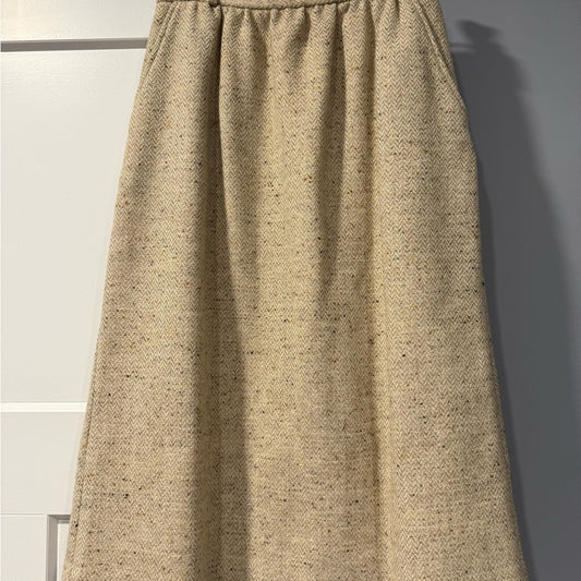 Vintage Cream Herringbone Tweed Women's Skirt by MJ Concepts in Sportswear Sz 9