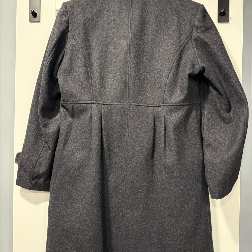 Liz Claiborne Charcoal Gray Wool Trench Coat Ladies Size Large