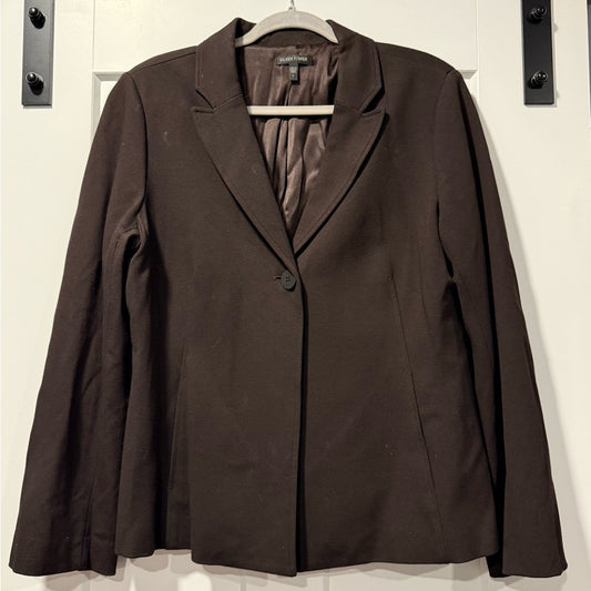 Eileen Fisher Dark Brown Blazer Ladies Size Large