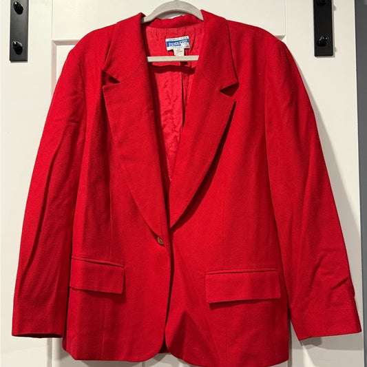 Pendleton Vintage Red Women's Blazer Size 16W With Gold Buttons