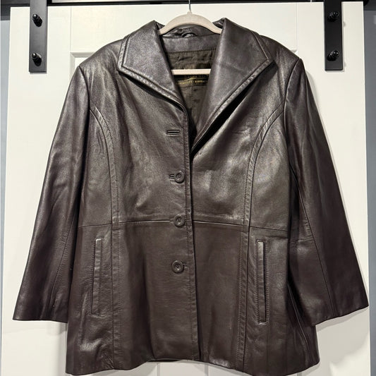 Vintage Women's Brown Leather Jacket by Alaskan Everywear Size 12