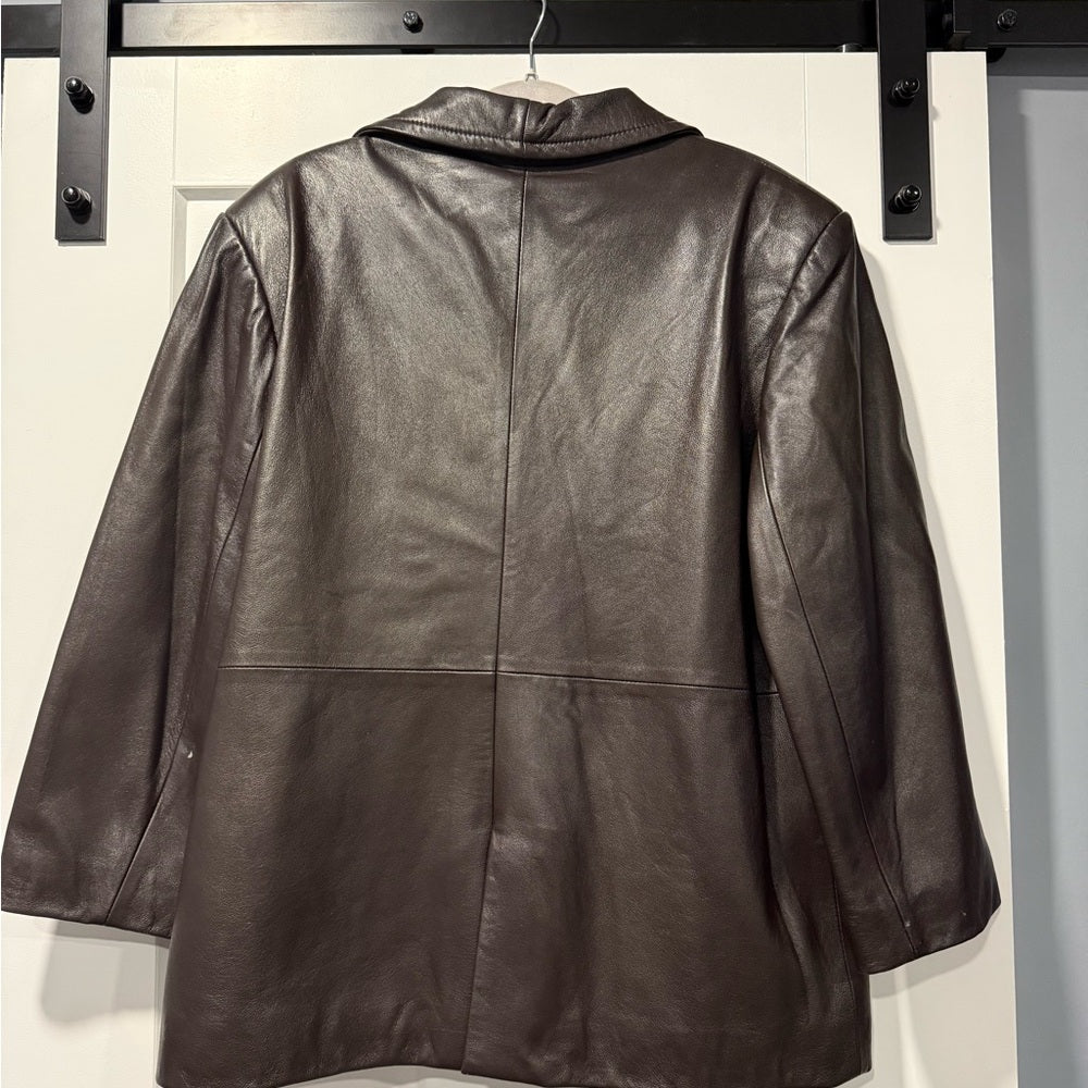 Vintage Women's Brown Leather Jacket by Alaskan Everywear Size 12