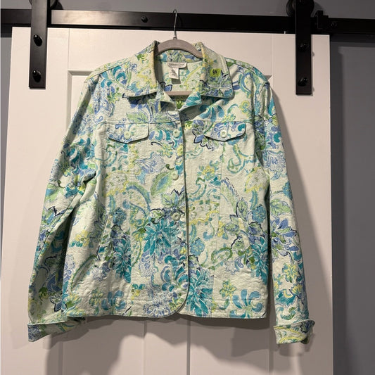 Vintage Coldwater Creek Floral Print Women's Jacket Size XXL