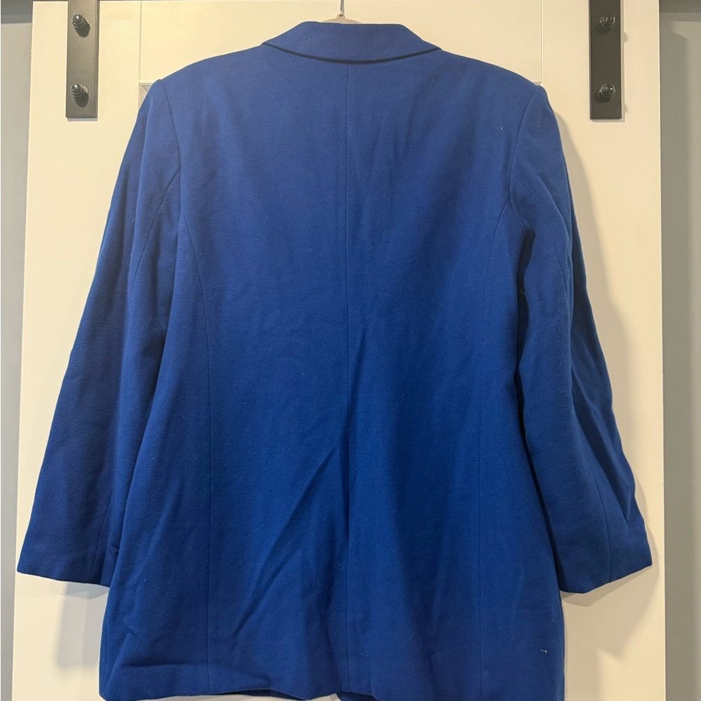 Vintage Ladies Royal Blue Wool Blazer by Bianca Nygard Size 14