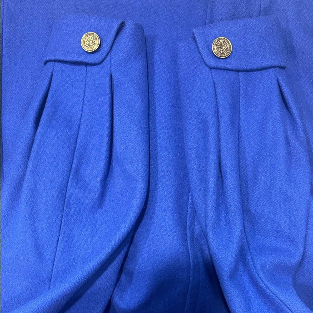 Vintage Royal Blue Ladies Wool Coat by Beau Brem Size 12 Union Made in USA