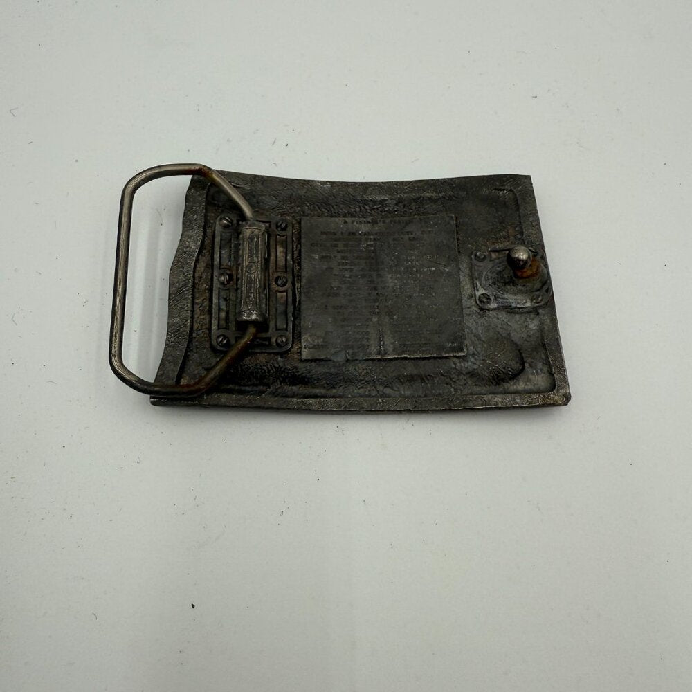 Vintage 1989 North Dakota Firefighters Belt Buckle