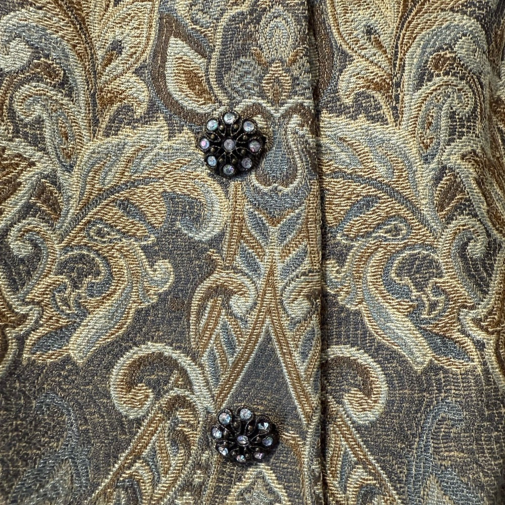 Vintage Focus 2000 Paisley Blazer in Beige, Tan and Gold Women’s 16W
