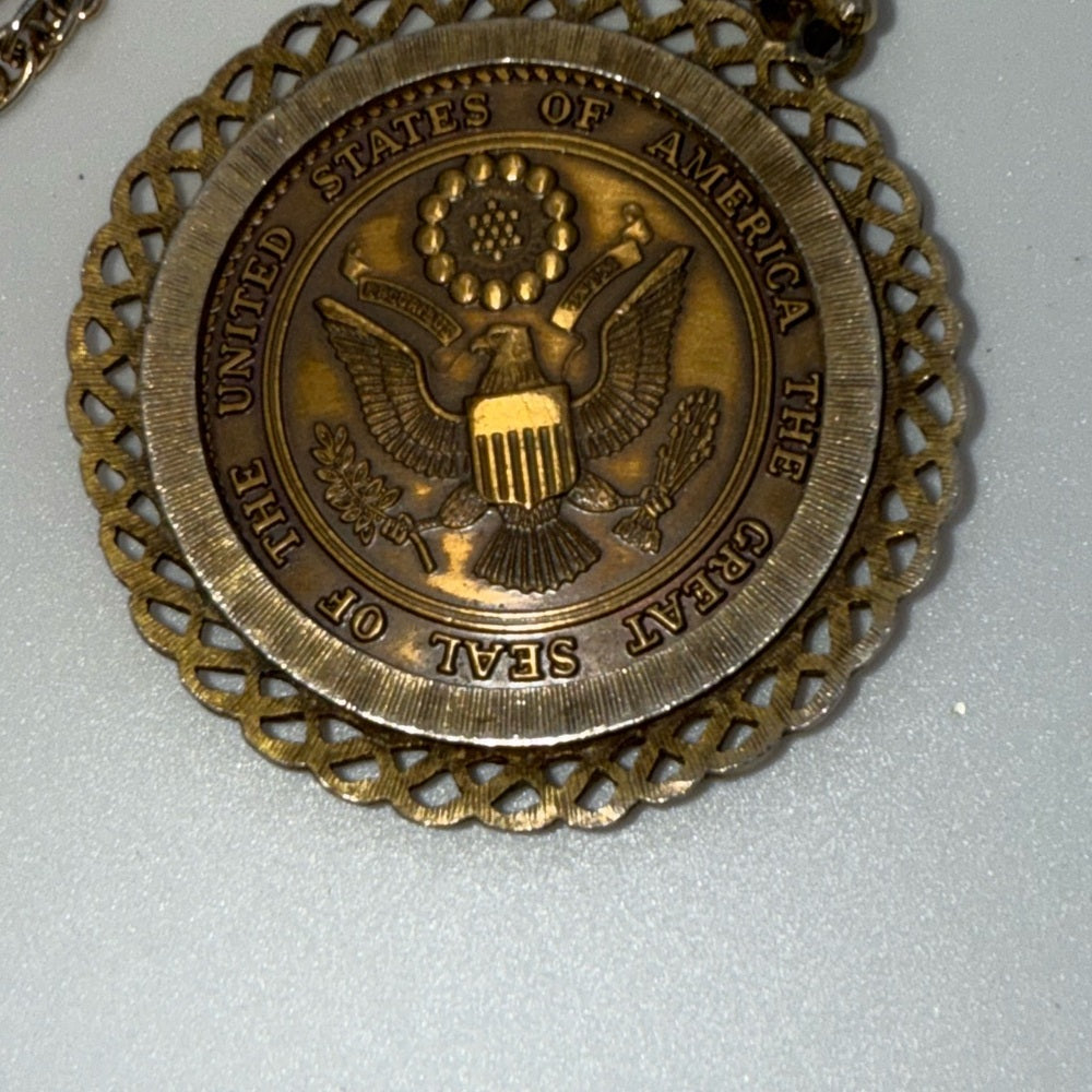Vintage Gold-Tone Chain With 1776 USA Coin Pendant