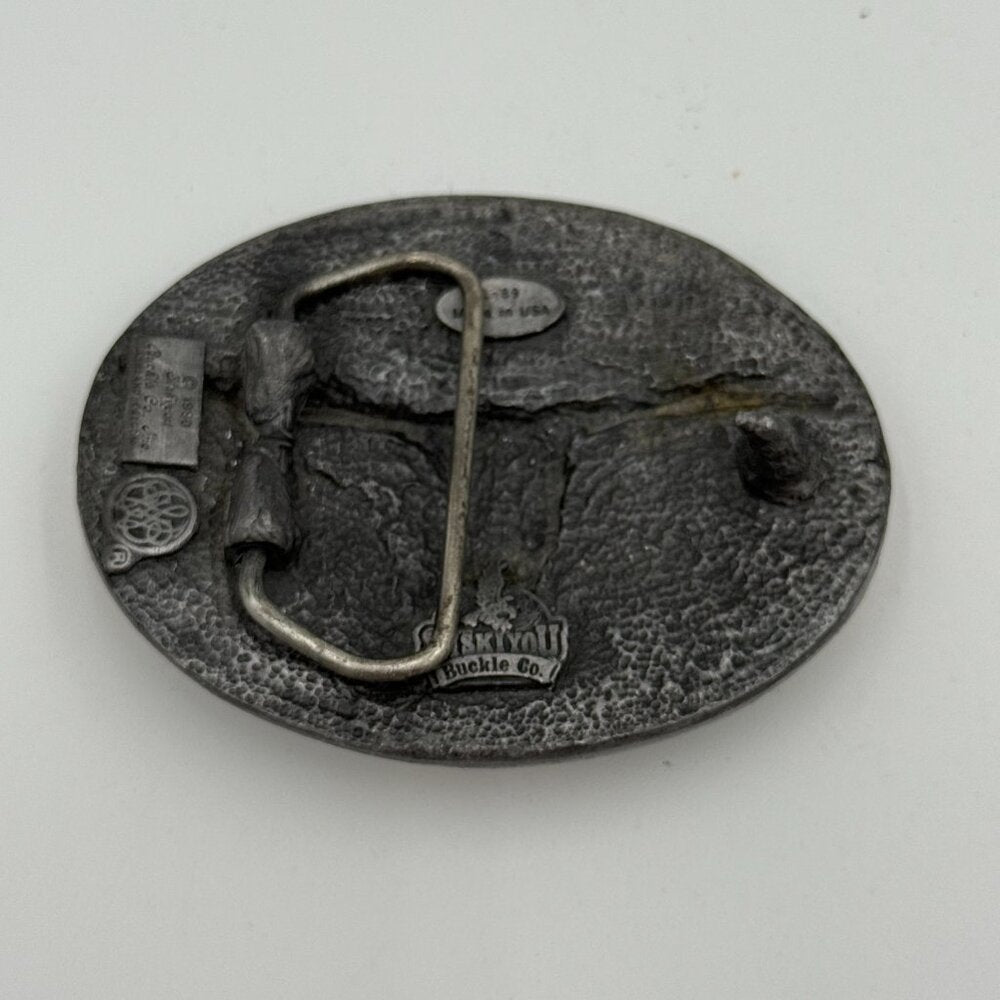 Vintage 1990 Siskiyou Native American design sliver belt buckle