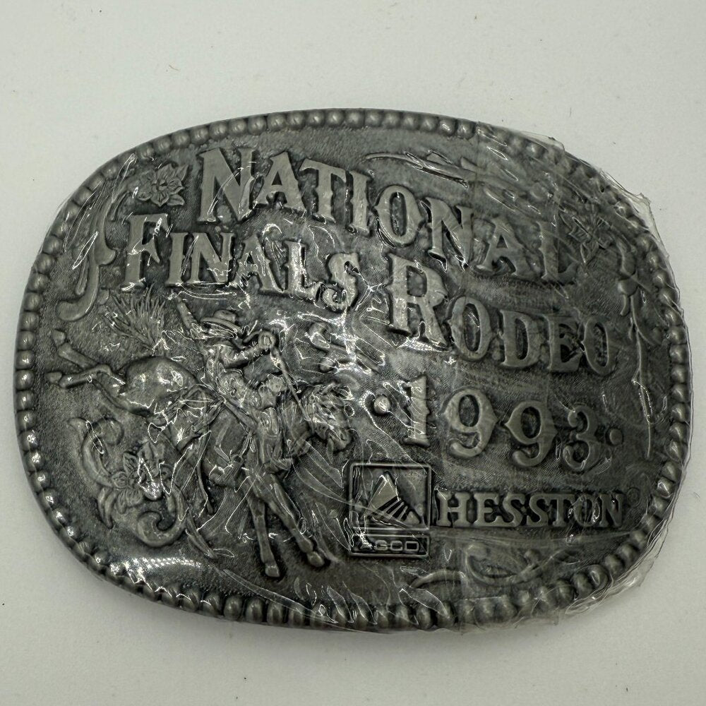 Vintage 1993 Hesston National Finals Rodeo Belt Buckle - sealed