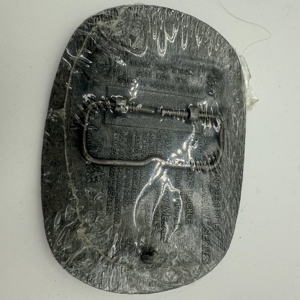Vintage 1991 Hesston National Finals Rodeo Belt Buckle - sealed