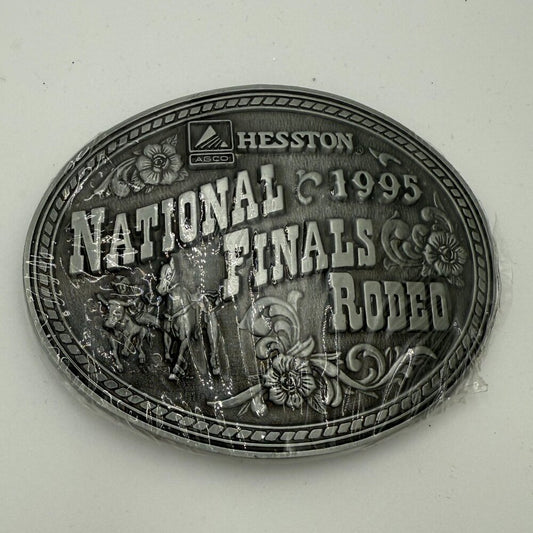 Vintage 1995 Hesston National Finals Rodeo Belt Buckle - sealed