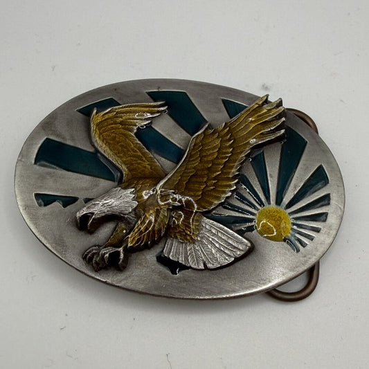 Vintage 1986 Siskiyou Multi-Color Flying Eagle Belt Buckle