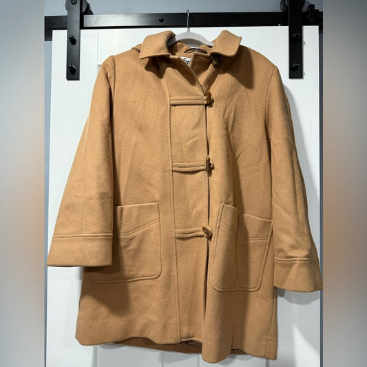 Vintage Wool Tan Toggle Coat by Alfred Dunner Ladies Size 16 Petite