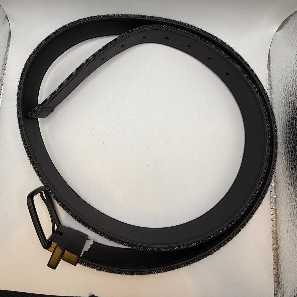Vintage Men's Convertible Cloth/Leather Black Belt