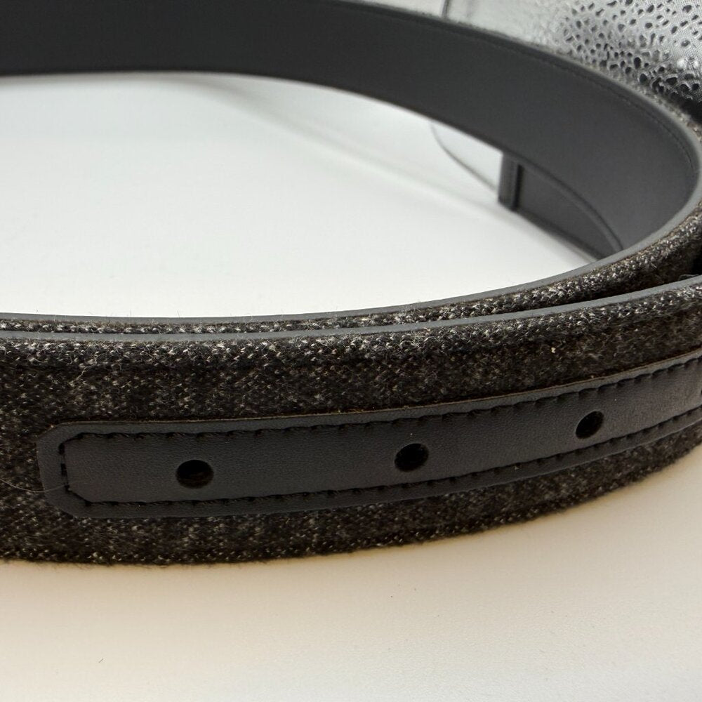 Vintage Men's Convertible Cloth/Leather Black Belt