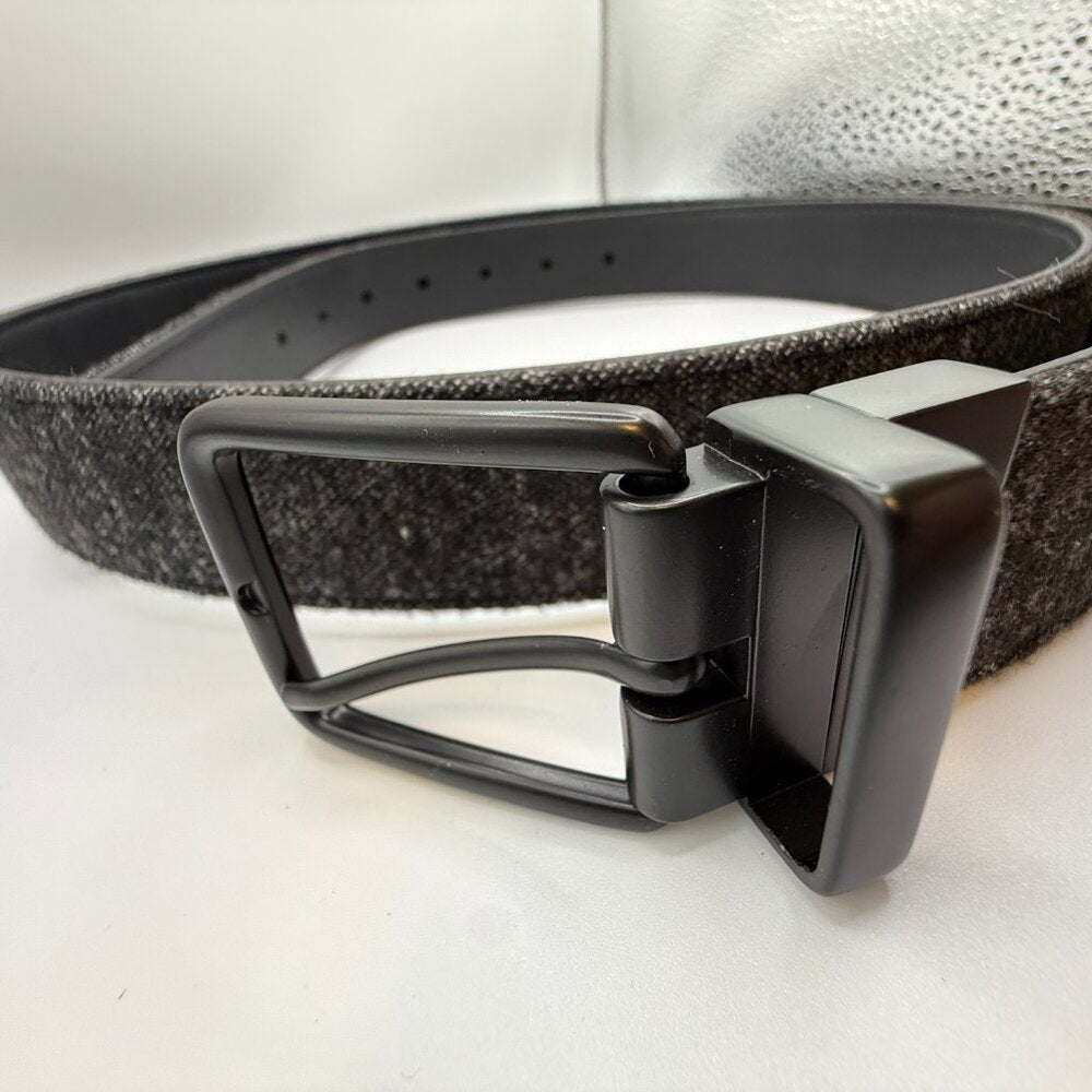 Vintage Men's Convertible Cloth/Leather Black Belt