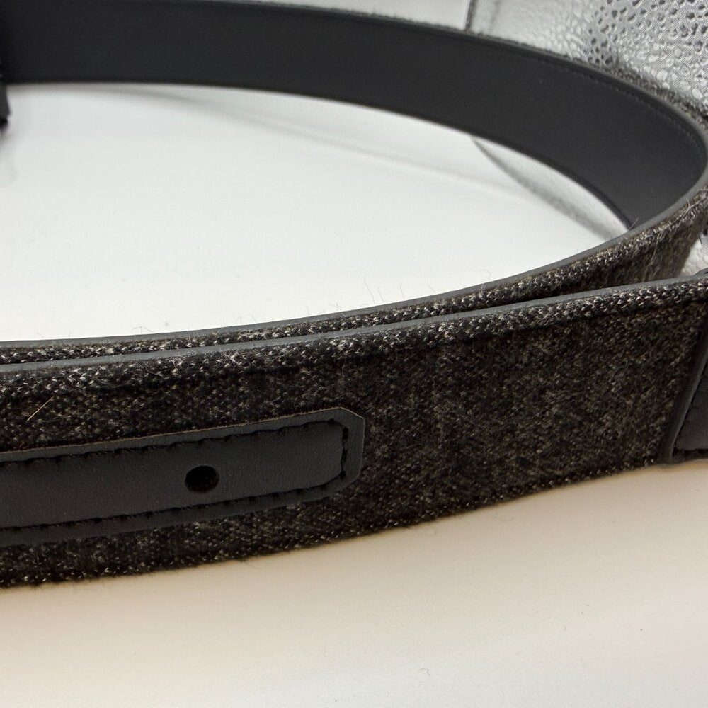 Vintage Men's Convertible Cloth/Leather Black Belt
