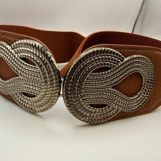 Vintage Light Brown Belt w/ decorative metal clasps