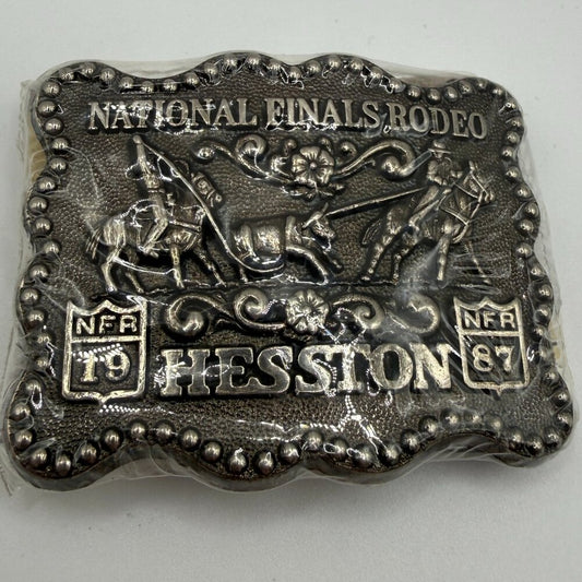 New 1987 Hesston National Finals Rodeo Limited Juniors Belt Buckle