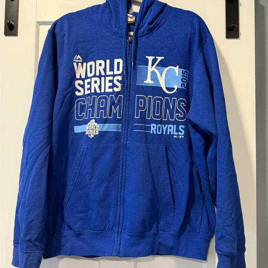 Blue KC Royals World Series Champions Hoodie Men’s Size Large