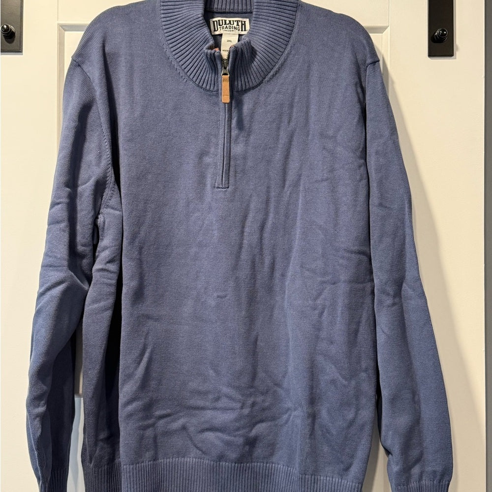 NWT Duluth Trading Co Dusty Blue Quarter-Zip Sweater Men’s Size 3XL