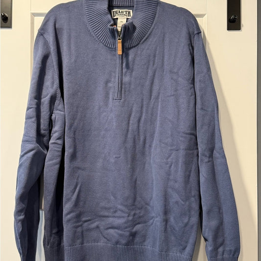 NWT Duluth Trading Co Dusty Blue Quarter-Zip Sweater Men’s Size 3XL